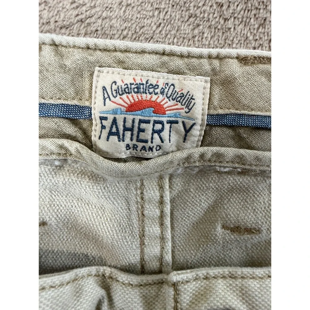 Faherty Pants Men's size 35(37)x28 White Beige‎ Stretch Casual Preppy